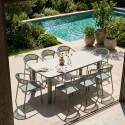 Gartentisch Aluminiumgestell, 8 Personen, 213x90 cm, und 8 Stühle aus Textilene
