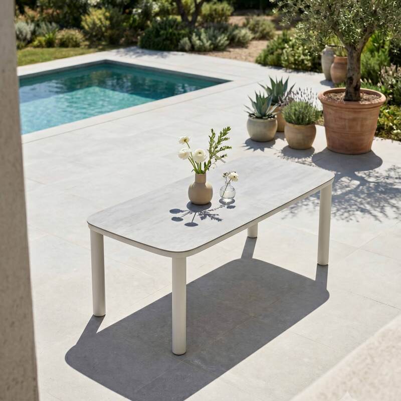 Gartentisch Aluminiumgestell, 8 Personen, 213x90 cm