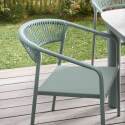 Gartenstuhl aus Aluminium und synthetischem Rattan mit Armlehnen