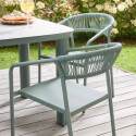 Gartenstuhl aus Aluminium und synthetischem Rattan mit Armlehnen