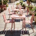 Gartentisch im Bistro-Stil, quadratisch, aus Metall, 70x70 cm, und 2 Stühle