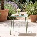 Gartentisch Quadratisch aus Metall, 2 bis 4 Personen, 70x70 cm