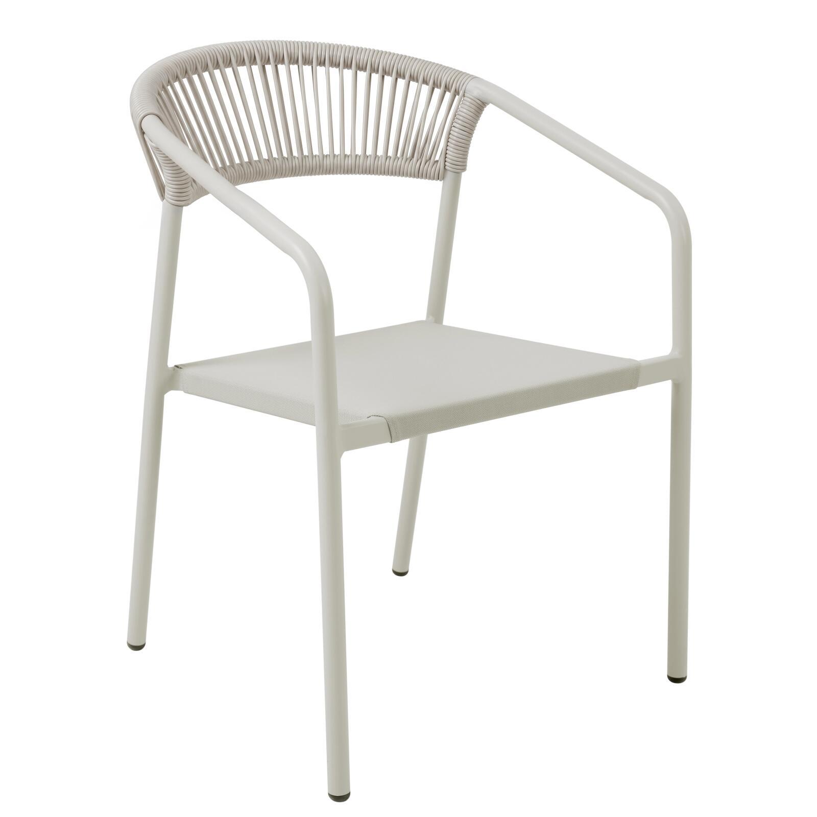 Gartentisch Aluminiumgestell, 6 Personen, 150x90 cm, und 6 Stühle aus Textilene