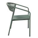 Gartenstuhl aus Aluminium und synthetischem Rattan mit Armlehnen