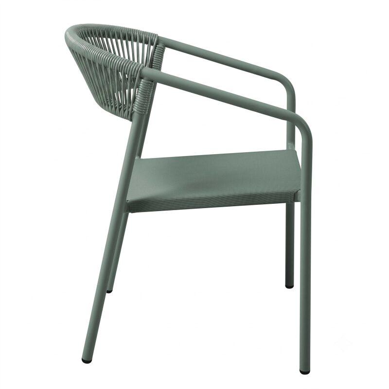 Gartenstuhl aus Aluminium und synthetischem Rattan mit Armlehnen (5/7)
