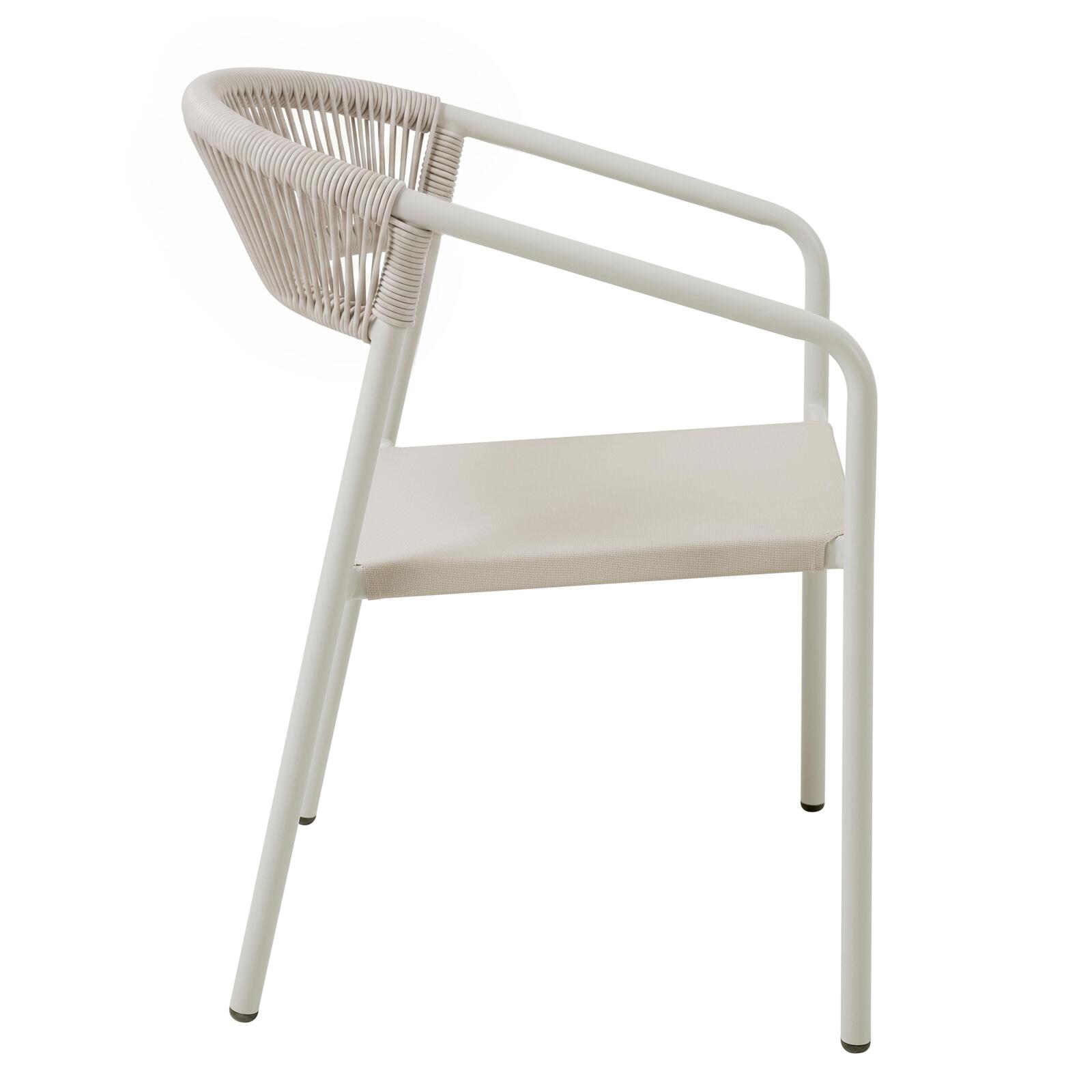 Gartenstuhl aus Aluminium und synthetischem Rattan mit Armlehnen