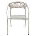 Gartenstuhl aus Aluminium und synthetischem Rattan mit Armlehnen