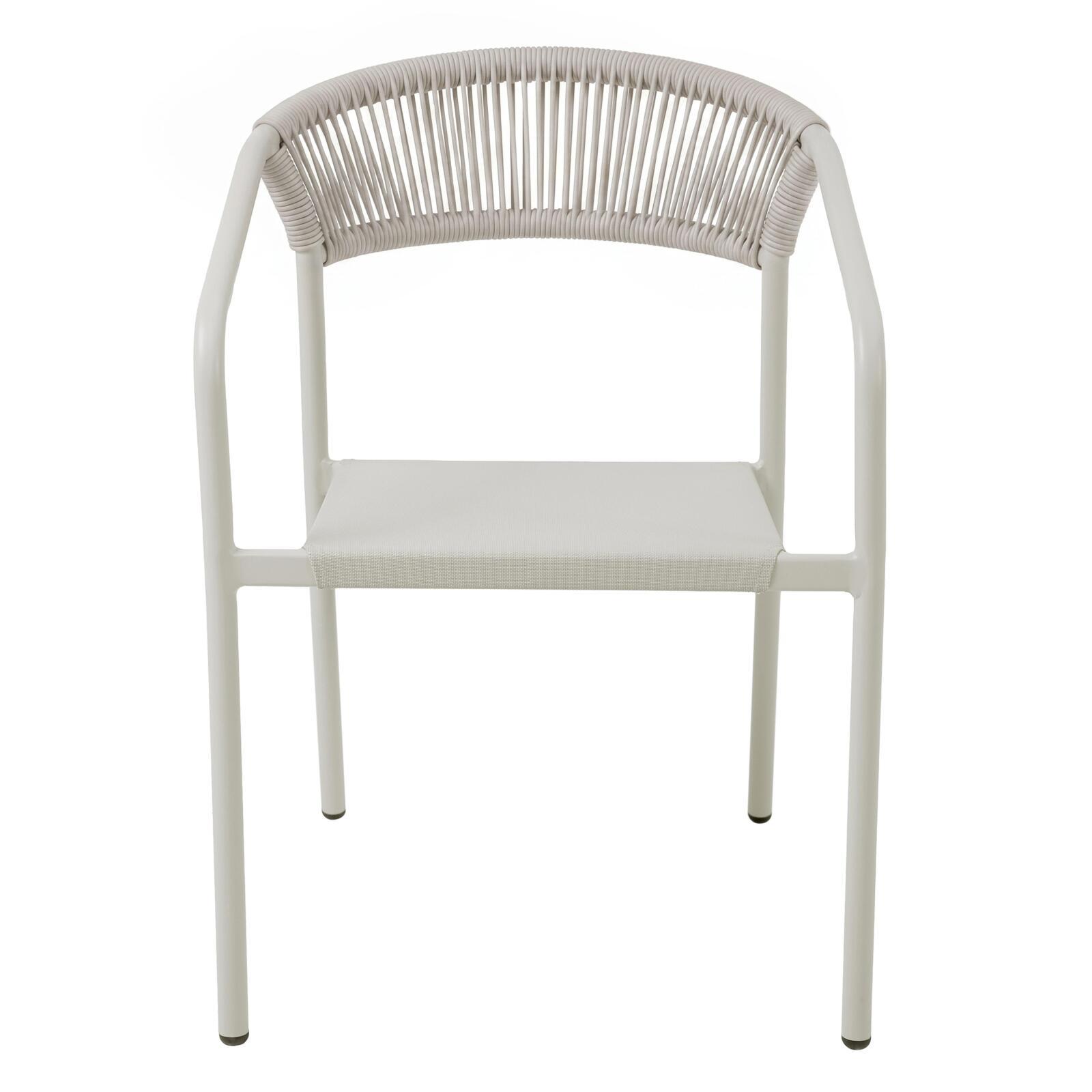 Gartenstuhl aus Aluminium und synthetischem Rattan mit Armlehnen