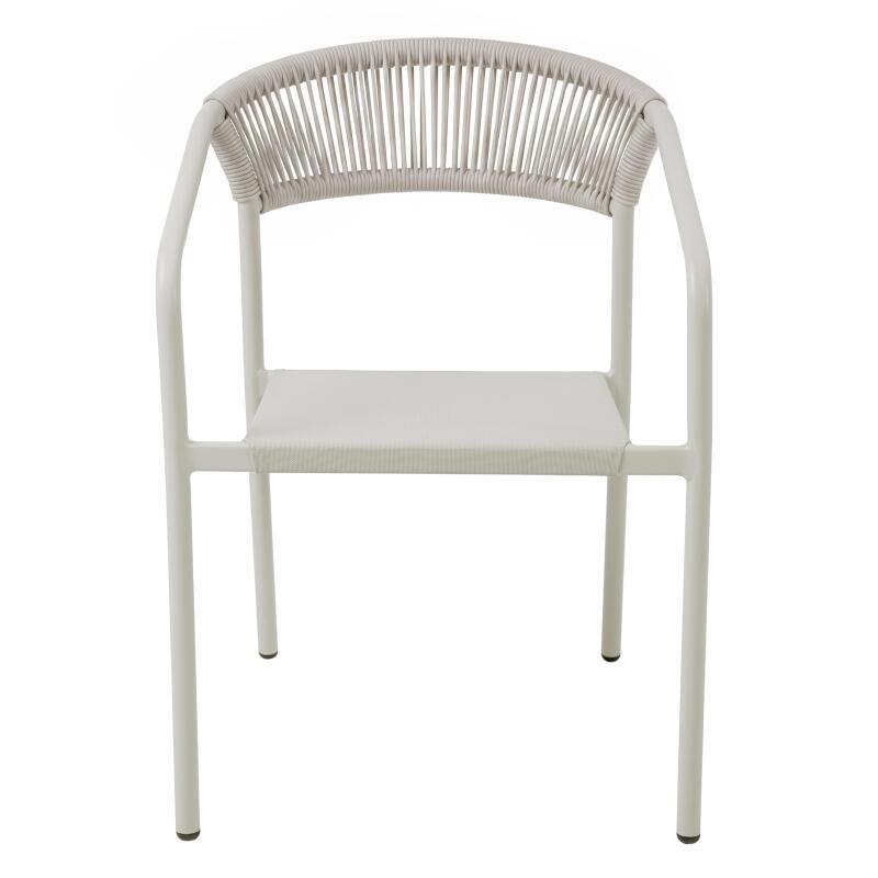 Gartenstuhl aus Aluminium und synthetischem Rattan mit Armlehnen