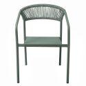Gartenstuhl aus Aluminium und synthetischem Rattan mit Armlehnen
