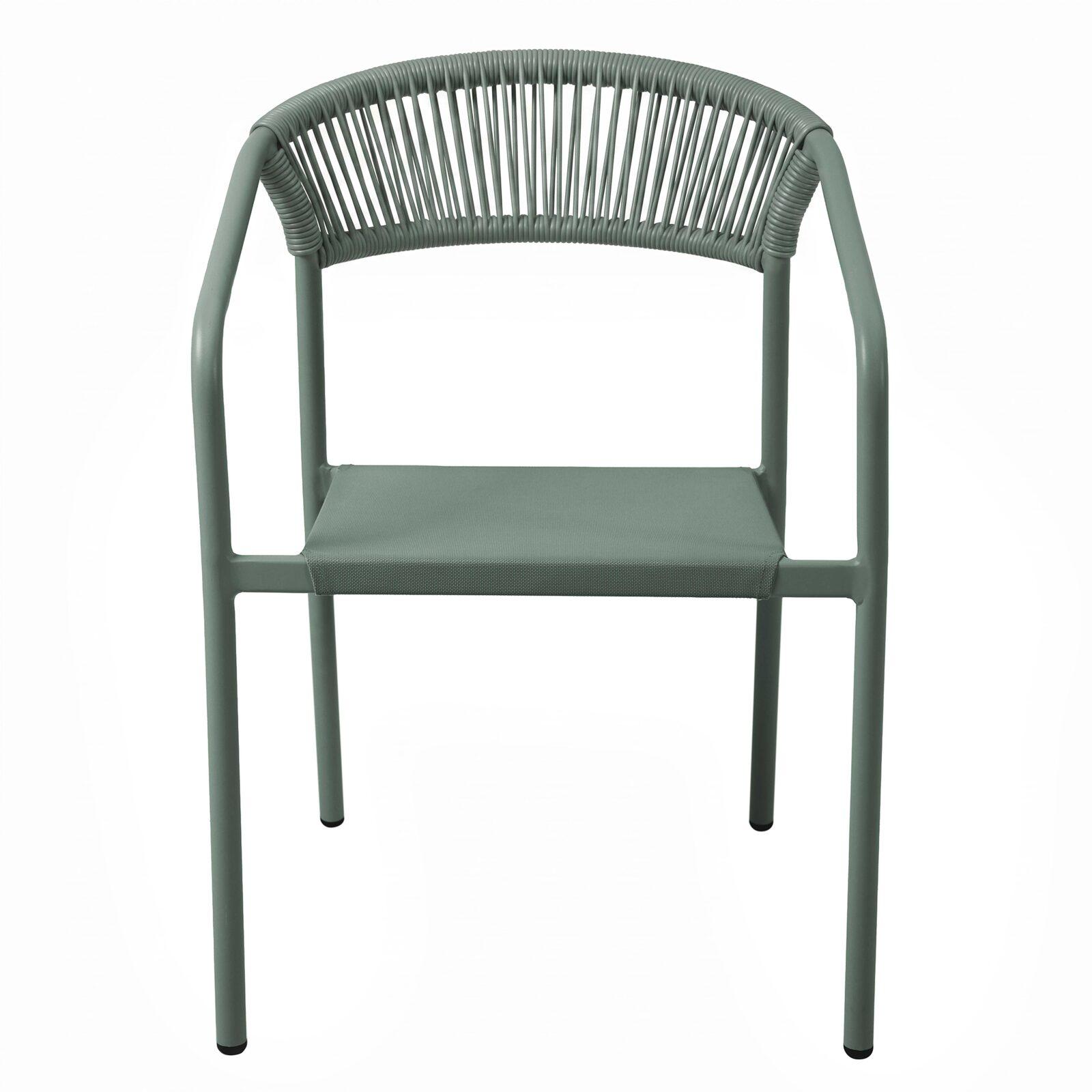 Gartenstuhl aus Aluminium und synthetischem Rattan mit Armlehnen