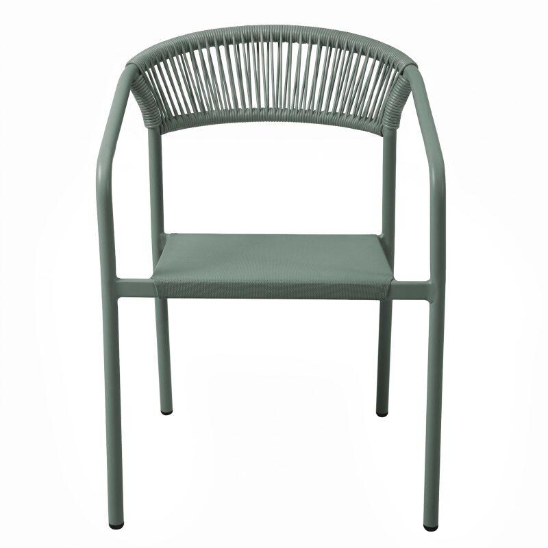 Gartenstuhl aus Aluminium und synthetischem Rattan mit Armlehnen (4/7)