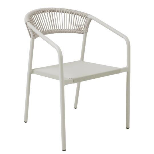 Gartenstuhl aus Aluminium und synthetischem Rattan mit Armlehnen | Oviala