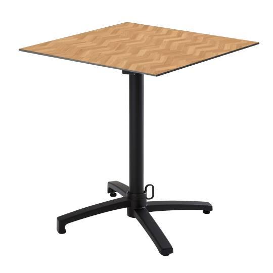 Gartentisch Bistro-Stil Quadratisch aus Aluminium schwarz, 4 Personen, 60x60 cm | Oviala