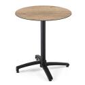 Gartentisch Bistro-Stil Runde aus Aluminium schwarz und HPL, 4 Personen, Ø70 cm
