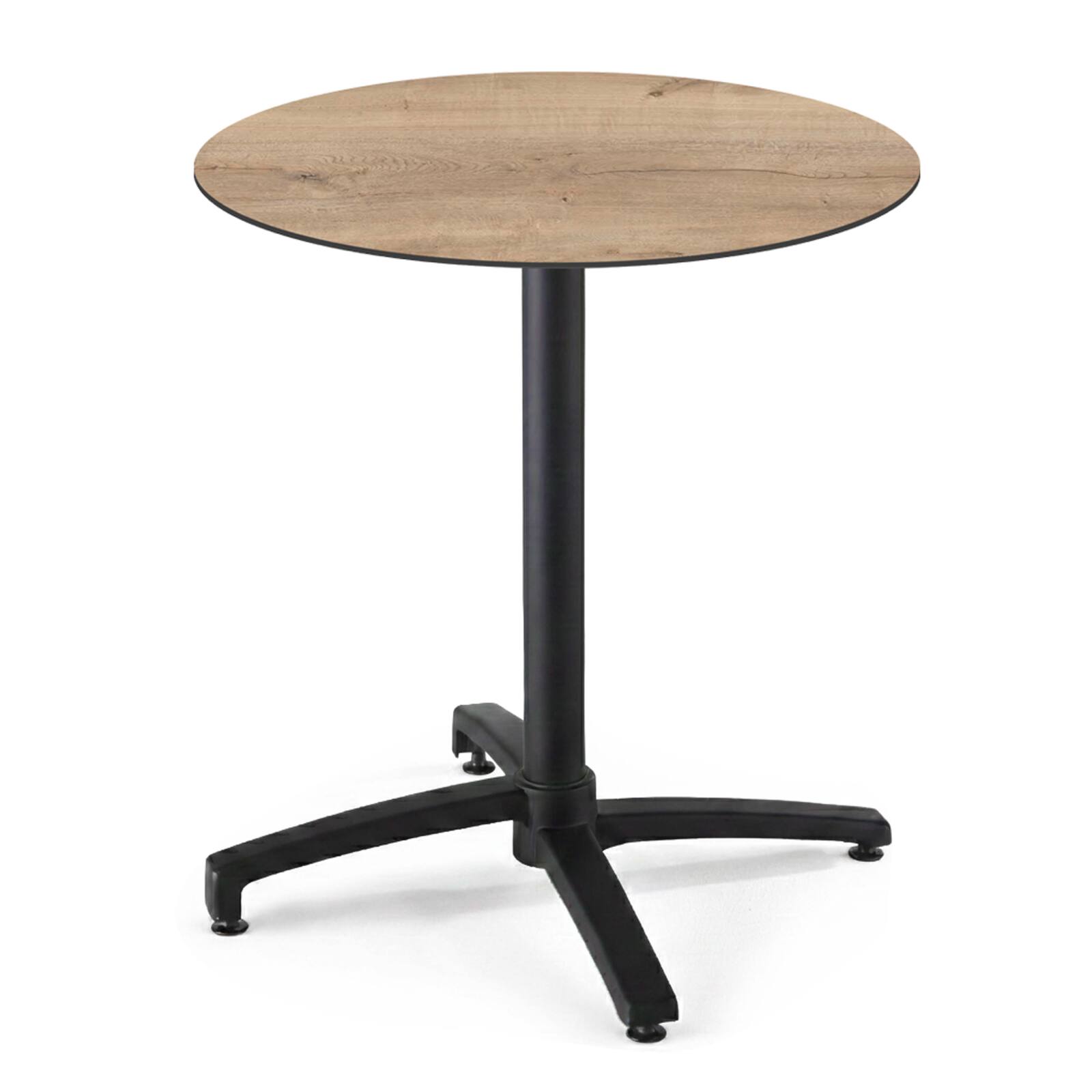 Gartentisch Bistro-Stil Runde aus Aluminium schwarz und HPL, 4 Personen, Ø70 cm
