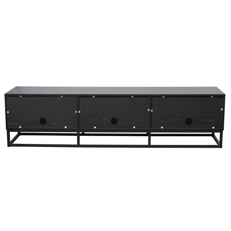 Lowboard schwarz in Holzoptik, 180 cm (5/7)