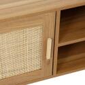 Lowboard in Holzoptik, 120 cm, mit synthetischem Rattan, skandinavischer Stil