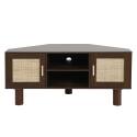 Lowboard in Holzoptik, 120 cm, mit synthetischem Rattan, skandinavischer Stil