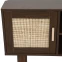 Lowboard in Holzoptik, 120 cm, mit synthetischem Rattan, skandinavischer Stil