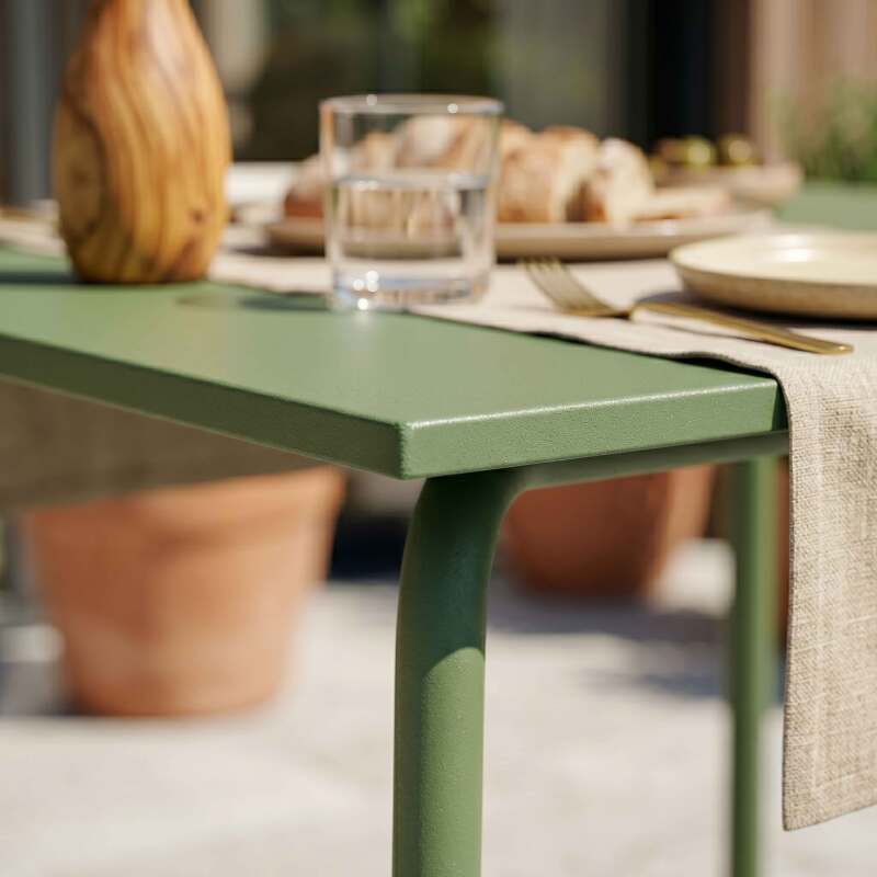 Gartentisch aus thermolackiertem Stahl, 6 Personen, 120x70 cm (5/7)