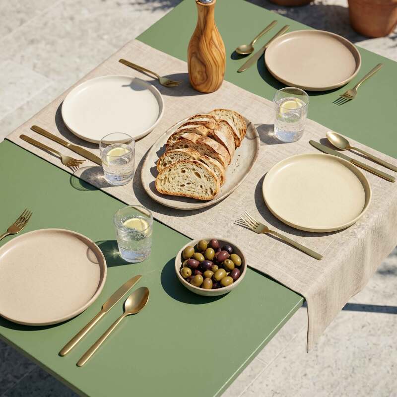 Gartentisch aus thermolackiertem Stahl, 6 Personen, 120x70 cm (2/7)