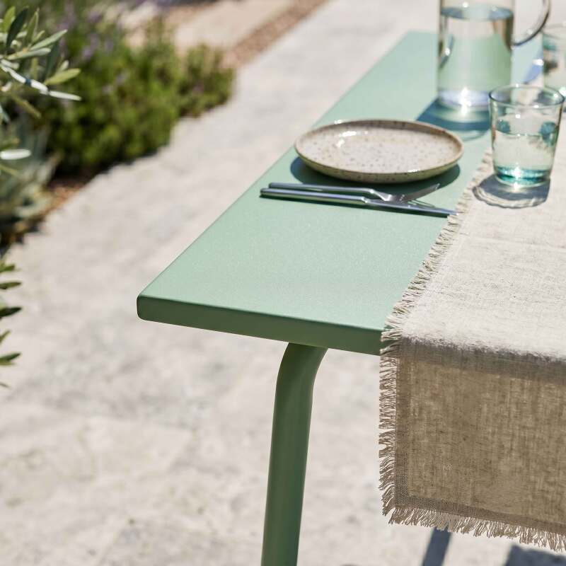 Gartentisch aus thermolackiertem Stahl, 6 Personen, 120x70 cm (2/7)