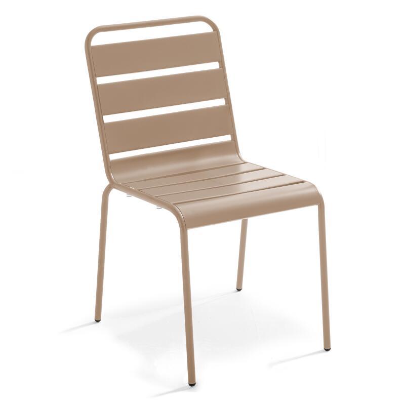 Runder Gartentisch Ø120 x 72 cm und 6 Metallstühle