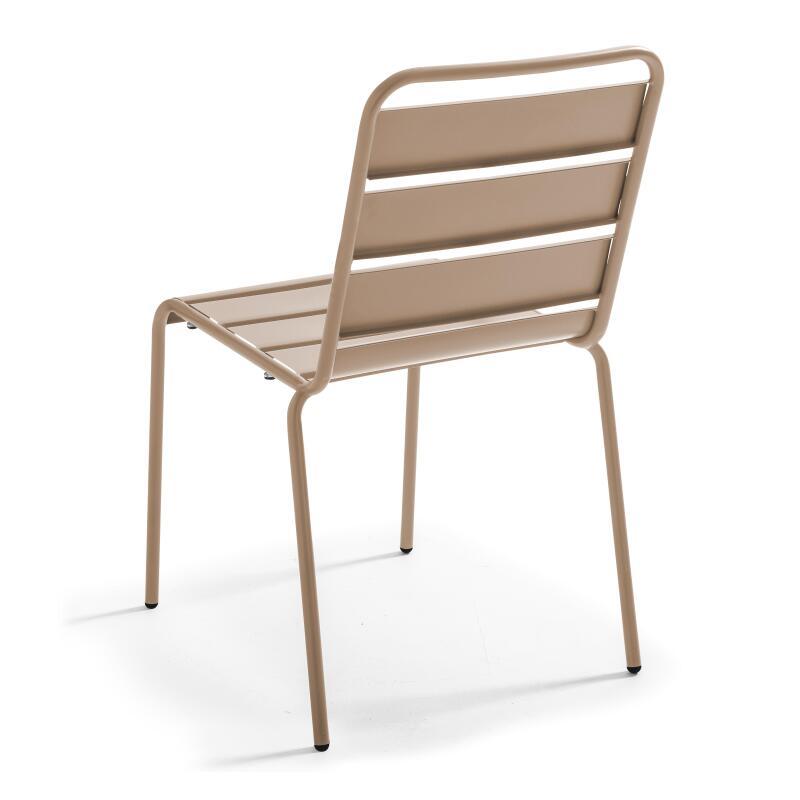 Runder Gartentisch Ø120 x 72 cm und 6 Metallstühle