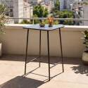 Garten-Hochtisch aus Metall 70x70x105 cm