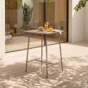 Garten-Hochtisch aus Metall 70x70x105 cm