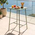Garten-Hochtisch aus Metall 70x70x105 cm
