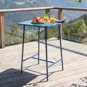 Garten-Hochtisch aus Metall 70x70x105 cm