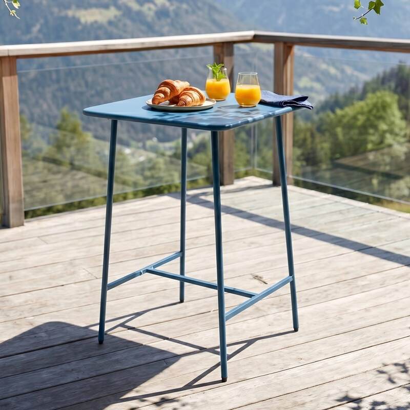 Garten-Hochtisch aus Metall 70x70x105 cm (3/6)