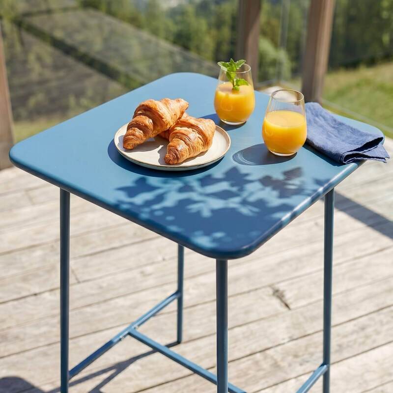Garten-Hochtisch aus Metall 70x70x105 cm (4/6)