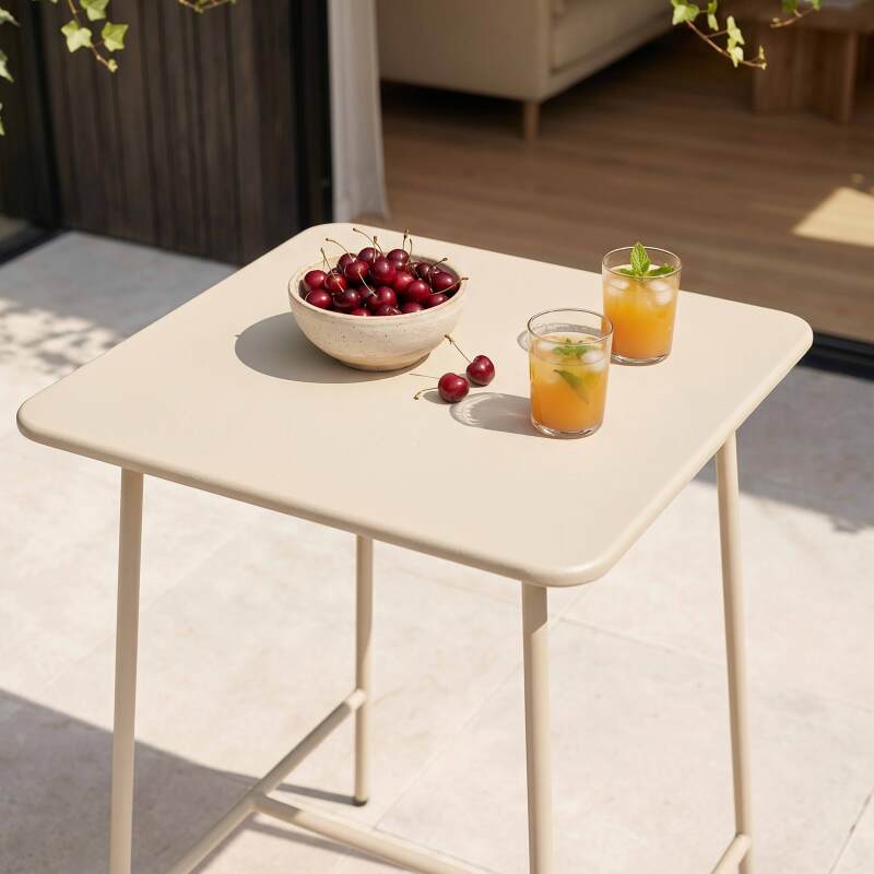 Garten-Hochtisch aus Metall 70x70x105 cm (4/6)
