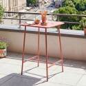 Garten-Hochtisch aus Metall 70x70x105 cm