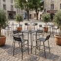 Garten-Hochtisch aus Metall 70x70x105 cm