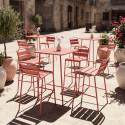 Garten-Hochtisch aus Metall 70x70x105 cm