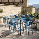 Garten-Hochtisch aus Metall 70x70x105 cm