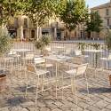 Garten-Hochtisch aus Metall 70x70x105 cm