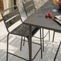 Garten-Hochtisch aus Metall, 120x60 cm, und 4 Hochstühle