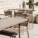 Garten-Hochtisch aus Metall, 120x60 cm, und 4 Hochstühle