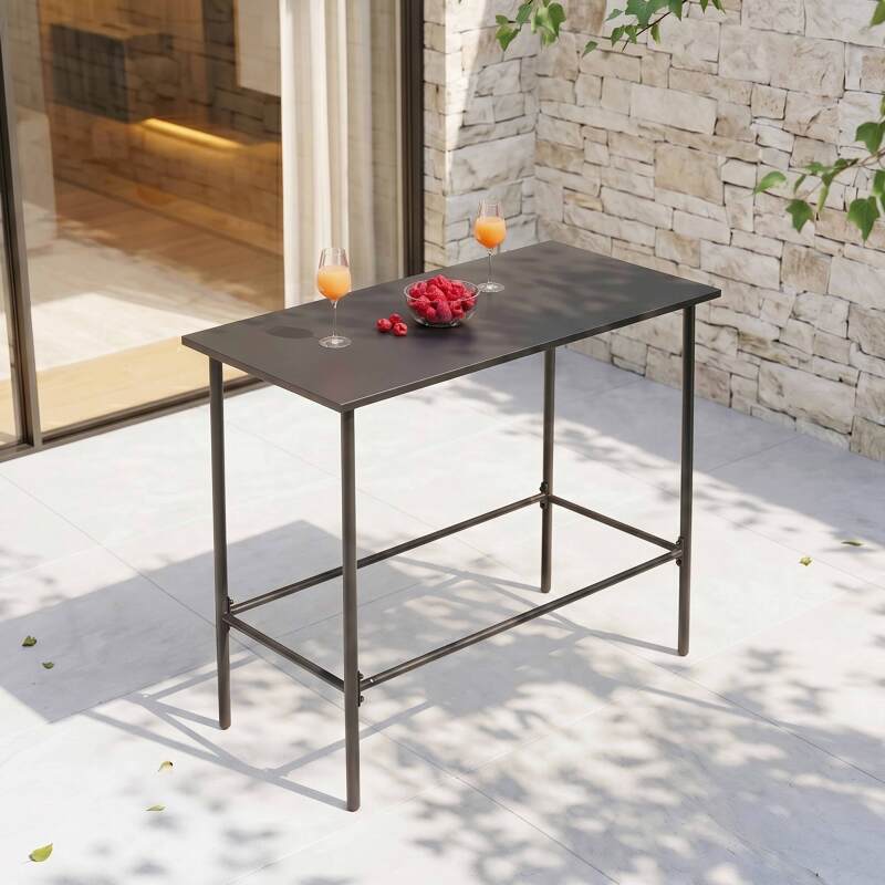 Garten-Hochtisch aus Metall 120x60x105 cm (3/6)