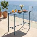 Garten-Hochtisch aus Metall 120x60x105 cm