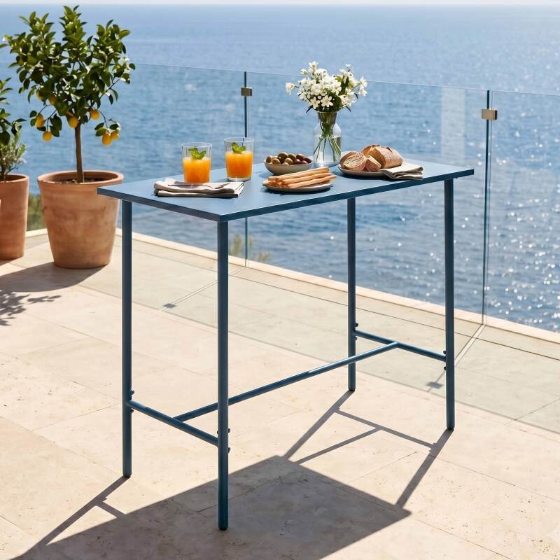Garten-Hochtisch aus Metall 120x60x105 cm (3/6)