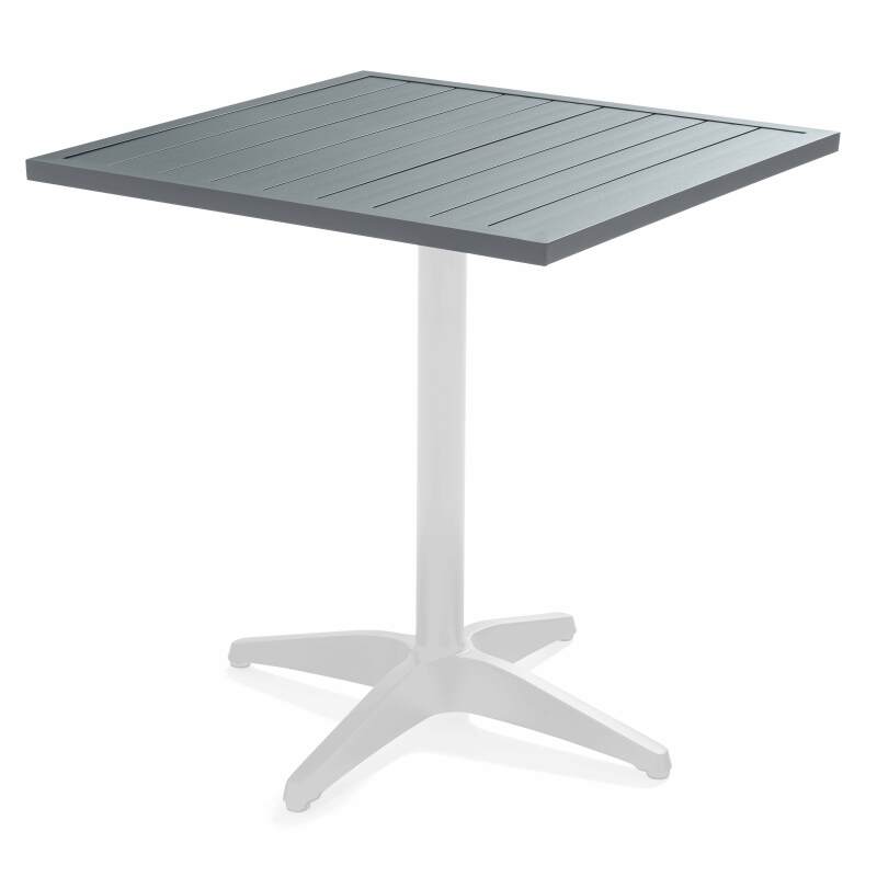 Quadratische Tischplatte aus schwarzem Aluminium 70x70 cm (6/7)
