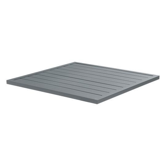 Quadratische Tischplatte aus schwarzem Aluminium 70x70 cm | Oviala