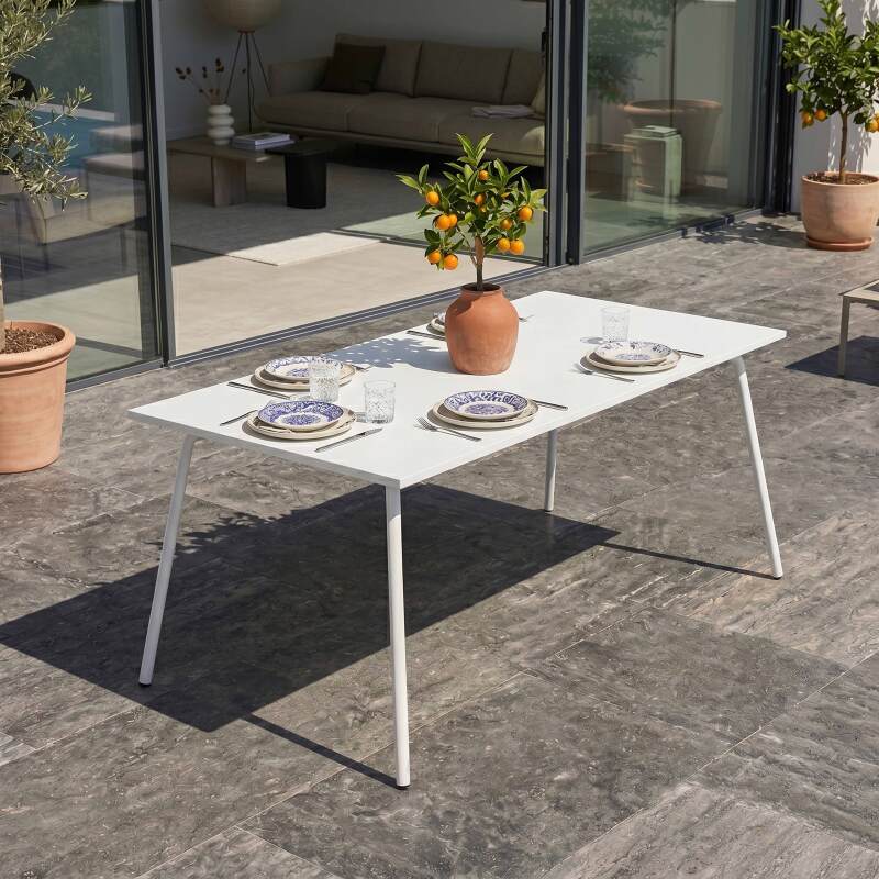 Gartentisch aus Metall, 8 Personen, 180x90 cm