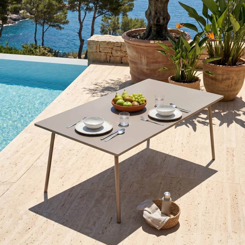 Gartentisch aus Metall, 8 Personen, 180x90 cm